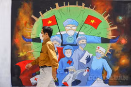 Hà Nội: Độc đáo con đường bích hoạ tuyên truyền phòng chống COVID-19