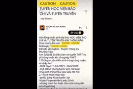 Cảnh giác email giả thông báo trúng tuyển vào Học viện Báo chí và Tuyên truyền