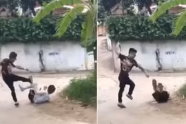 Phú Thọ: Xôn xao đoạn clip gã trai dùng gậy hành hung dã man một thanh niên trên đường