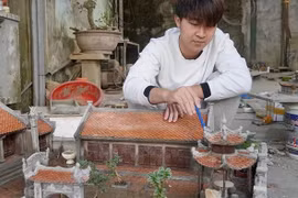 Chàng trai 9x tái hiện làng quê Bắc bộ trong mô hình tiểu cảnh độc đáo