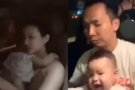 Phẫn nộ với hình ảnh bố mẹ vừa ôm con, vừa lái xe ô tô bằng 1 tay