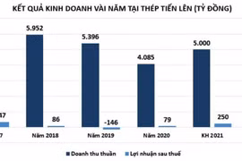 Thép Tiến Lên: Doanh thu và lợi nhuận tháng 5 giảm hơn 1 nửa so với tháng trước