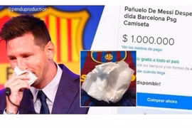 Chiếc khăn lau nước mắt của Messi được rao bán hơn 23 tỷ đồng