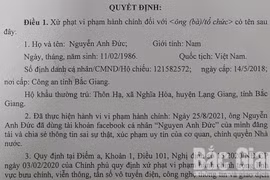 Xử phạt một cá nhân đăng tin sai sự thật trên mạng xã hội