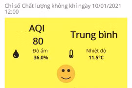 Hôm nay 10/1, chất lượng không khí ở Hà Nội tiếp tục ở mức trung bình