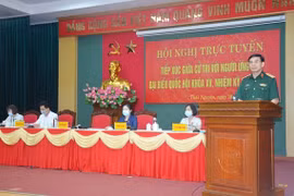 Thượng tướng Phan Văn Giang trình bày chương trình hành động trước cử tri tỉnh Thái Nguyên