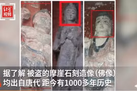 Trung Quốc treo thưởng lớn tìm tượng Phật ngàn năm tuổi khắc trên vách núi bị đánh cắp