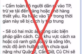 Bác bỏ tin lan truyền “lock TP. HCM trong 10-15 ngày”