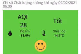 Hôm nay 9/2, chất lượng không khí ở Hà Nội đạt ngưỡng tốt