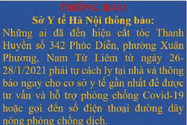 Thông báo khẩn: Tìm người đến hiệu cắt tóc tại Nam Từ Liêm, Hà Nội