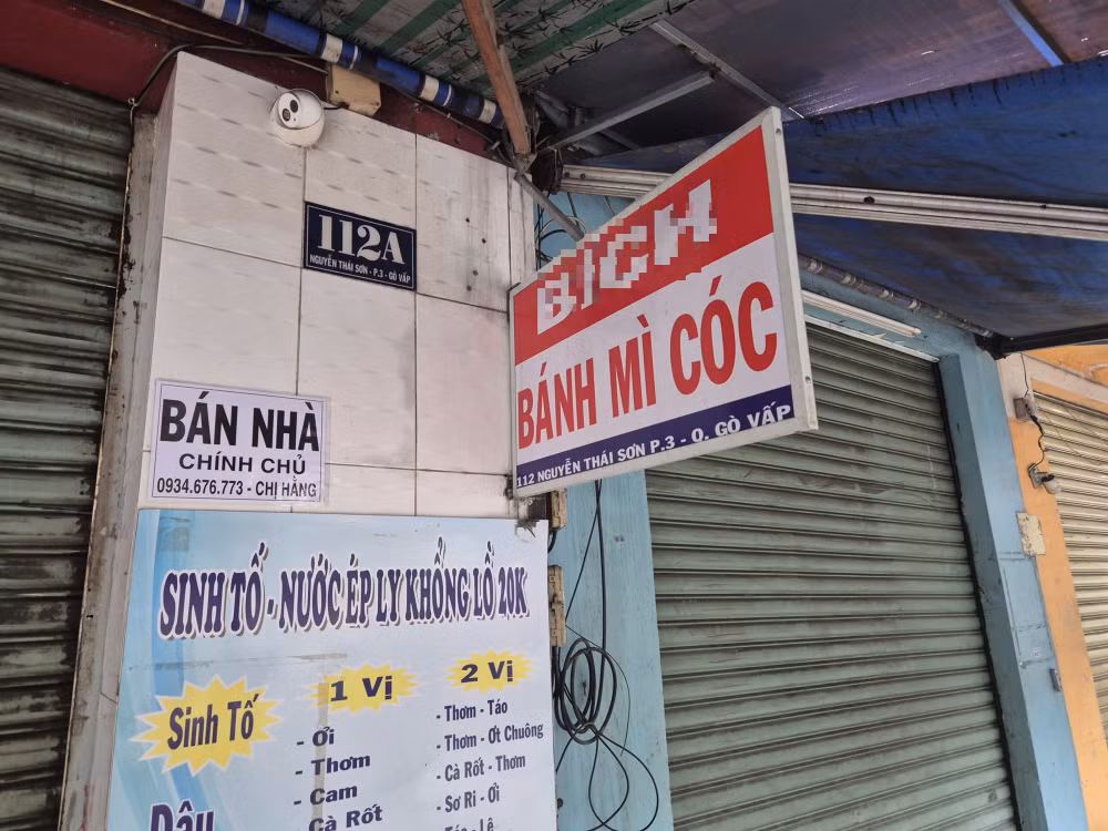 Quán bánh mì trên đường Nguyễn Thái Sơn hiện đã đóng cửa.