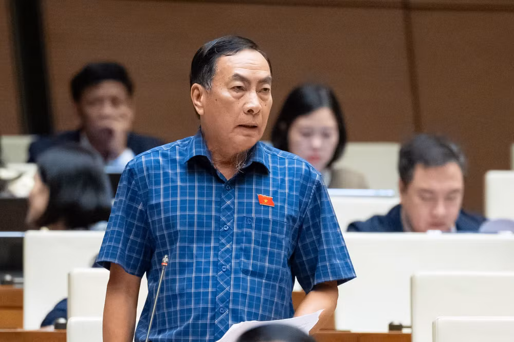 Đại biểu Phạm Văn Hòa (Đoàn ĐBQH tỉnh Đồng Tháp) phát biểu.