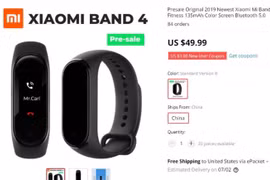 Miband 4 đã được cho đặt hàng trước trên trang Aliexpress