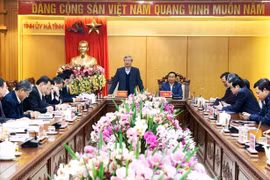 Thường trực Ban Bí thư Trần Quốc Vượng làm việc với Ban Thường vụ Tỉnh ủy Hà Tĩnh