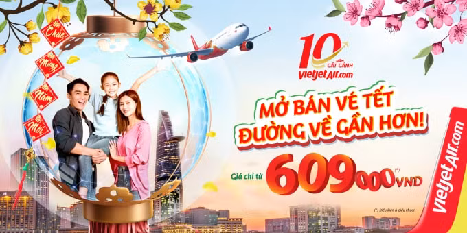 vietjet mo ban tram ngan ve tet 2022 gia chi tu 609000 dong hinh 1