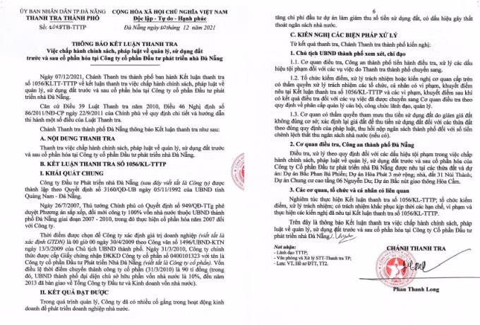 dieu tra loat sai pham ve dat dai tai cong ty cp dau tu phat trien nha da nang hinh 2