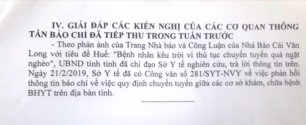 Tiếp thu và giải đáp kiến nghị phản ánh của các cơ quan thông tấn báo chí của UBND tỉnh Thừa Thiên Huế. Ảnh: Cái Văn Long.