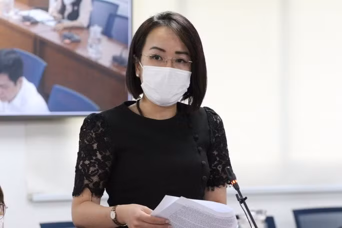 Bà Lê Thiện Quỳnh Như, Phó Chánh văn phòng Sở Y tế TP HCM tại buổi họp báo. Ảnh: HY