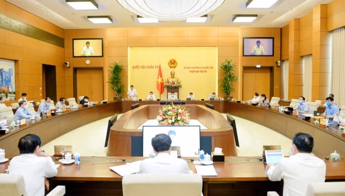 Quang cảnh phiên họp thứ 58 của Ủy ban Thường vụ Quốc hội.