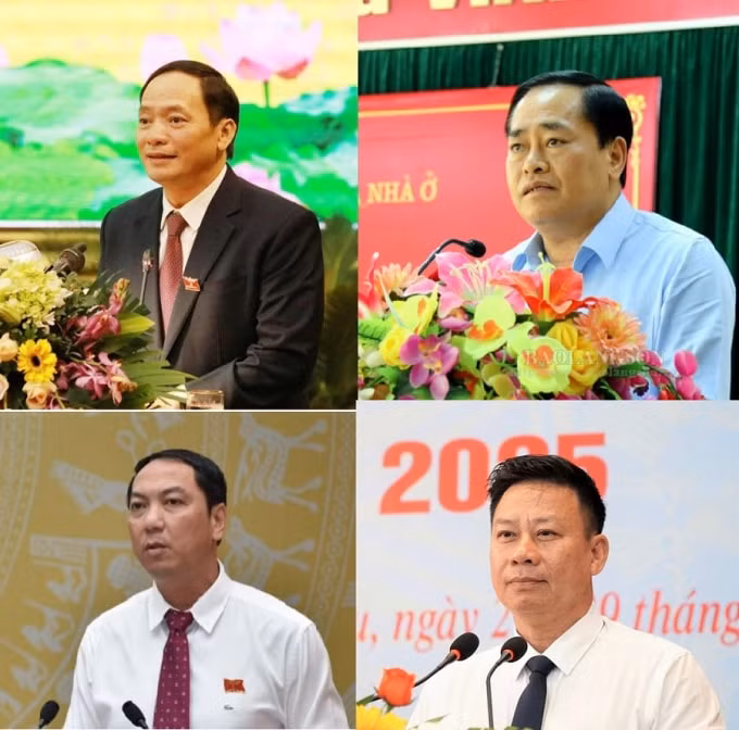 Từ trái qua: Ông Trần Quốc Văn - Chủ tịch UBND tỉnh Hưng Yên, ông Hồ Tiến Thiệu - Chủ tịch UBND tỉnh Lạng Sơn, ông Lâm Minh Thành - Chủ tịch UBND tỉnh Kiên Giang, ông Nguyễn Thanh Ngọc - Chủ tịch UBND tỉnh Tây Ninh.