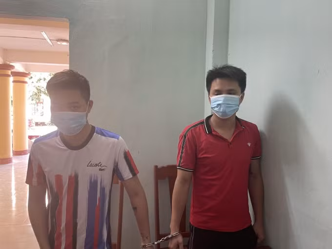2 đối tượng Lê Nhật Anh và Nguyễn Ngọc Cường tại cơ quan công an