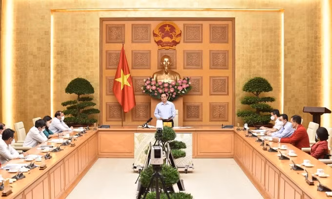 Thủ tướng Phạm Minh Chính phát biểu tại buổi làm việc.