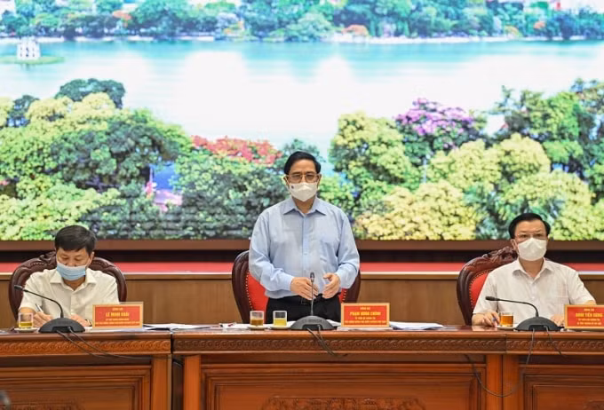 Thủ tướng Chính phủ Phạm Minh Chính phát biểu tại buổi làm việc.