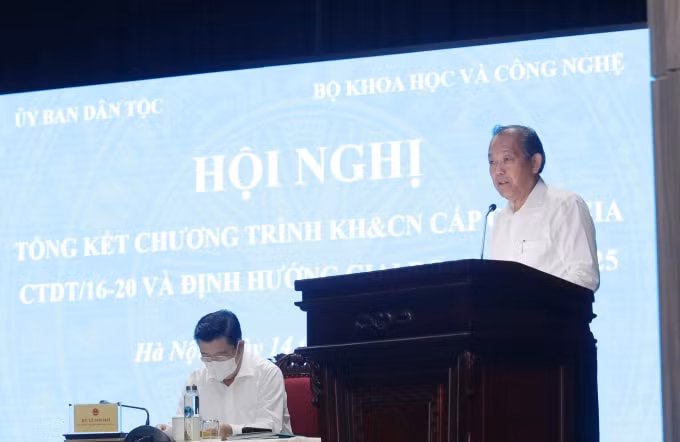 Phó Thủ tướng Thường trực Chính phủ Trương Hòa Bình phát biểu chỉ đạo tại Hội nghị. Nguồn: Bộ KH&CN.