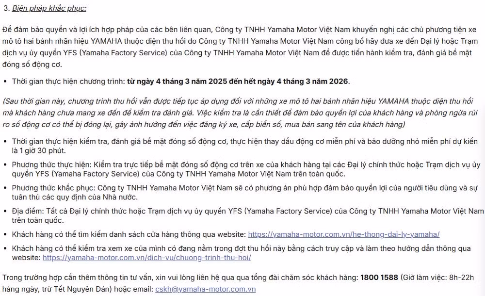 yamaha viet nam co the phai mua lai hon 3000 xe may cua nguoi dung hinh 2