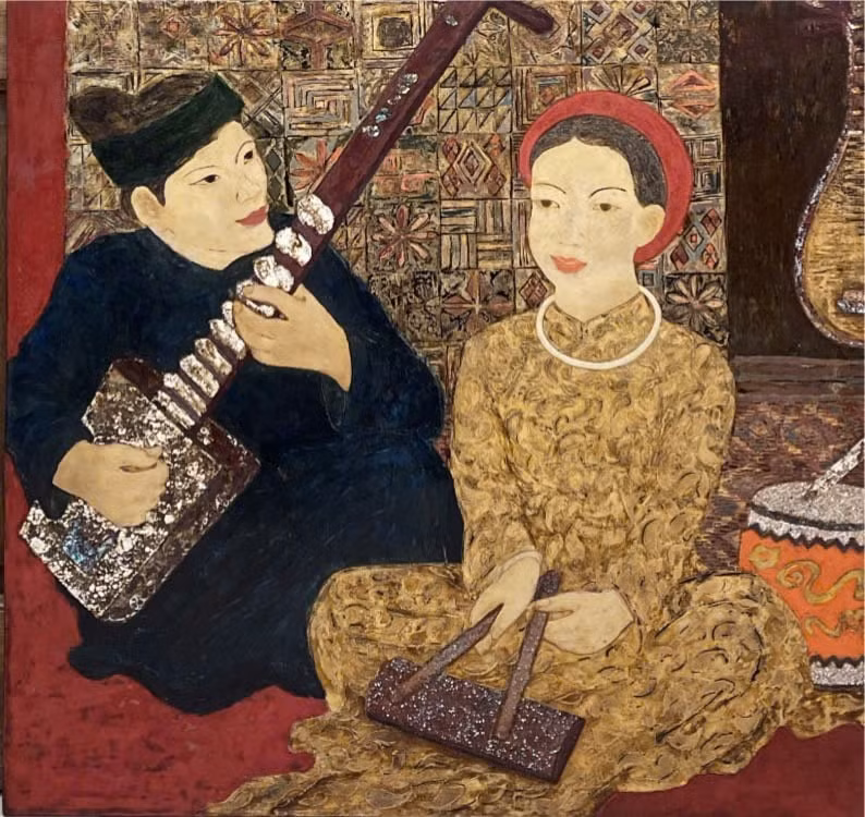 16 hoa si gop mat trong trien lam tranh son mai phang hinh 2
