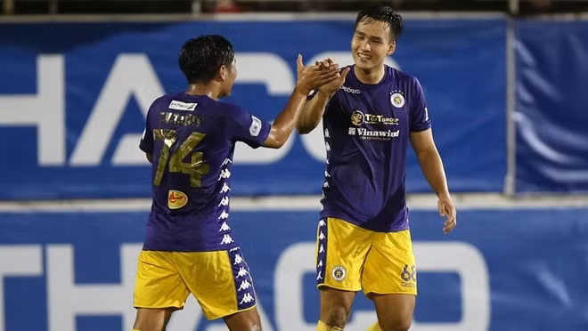 Hà Nội FC giành trọn vẹn 3 điểm tiến bước gần ngôi vô địch giải V.League 2020. Ảnh: thethaovanhoa.