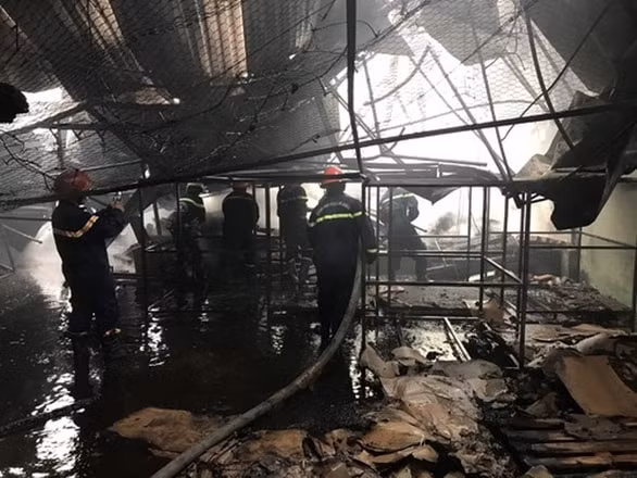 Sau gần 15 giờ thực hiện dập lửa, lực lượng chức năng mới kiểm soát được vụ cháy. Ảnh: tuoitre.