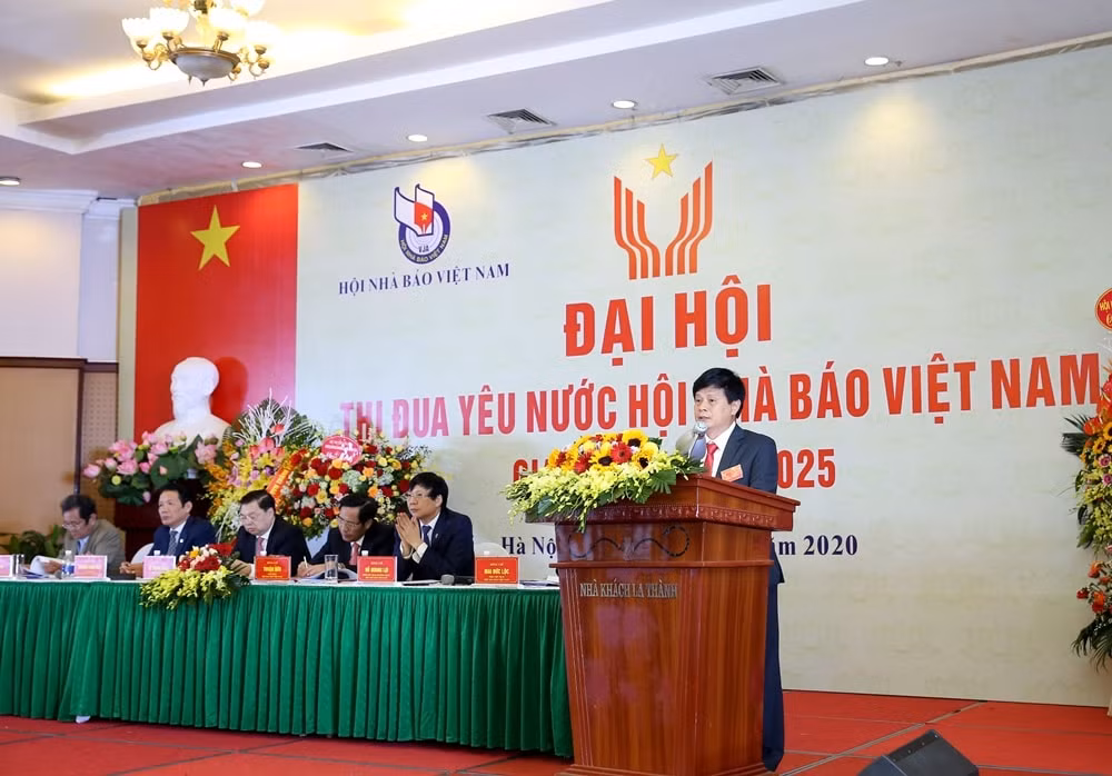 Các đại biểu tham luận tại Đại hội Thi đua yêu nước Hội Nhà báo Việt Nam giai đoạn 2020 – 2025. Ảnh: Sơn Hải