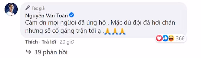 Tiền đạo Văn Toàn thừa nhận HAGL chơi không tốt. Ảnh: bongda24.
