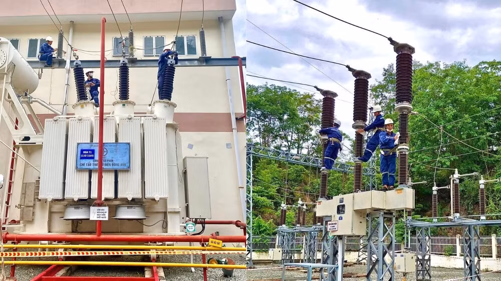 4. Nhà máy Thủy điện Bắc Bình thực hiện bảo công tác tiểu tu, bảo trì trạm biến áp