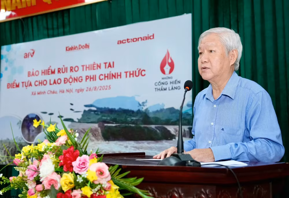 Ông Tạ Việt Anh - Chủ tịch Hội đồng Quản lý Quỹ Hỗ trợ chương trình, dự án an sinh xã hội Việt Nam (AFV), Phó Trưởng Ban tổ chức Chương trình truyền thông phát biểu khai mạc.
