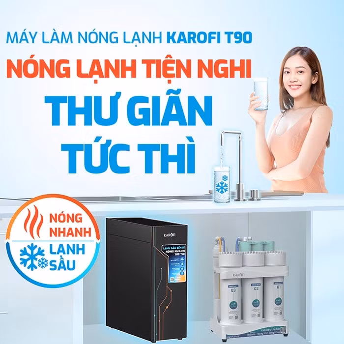 dung may loc nuoc de gam bep nhung van muon co chuc nang nong lanh thi lam the nao hinh 1
