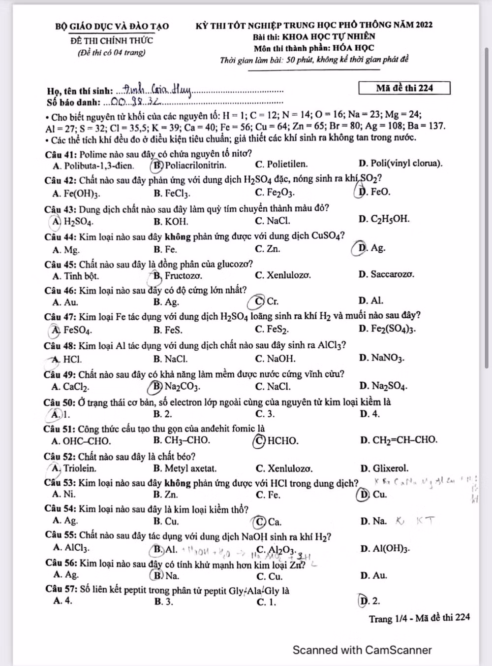 de thi tot nghiep thpt 2022 mon hoa hoc ma de 222 hinh 1