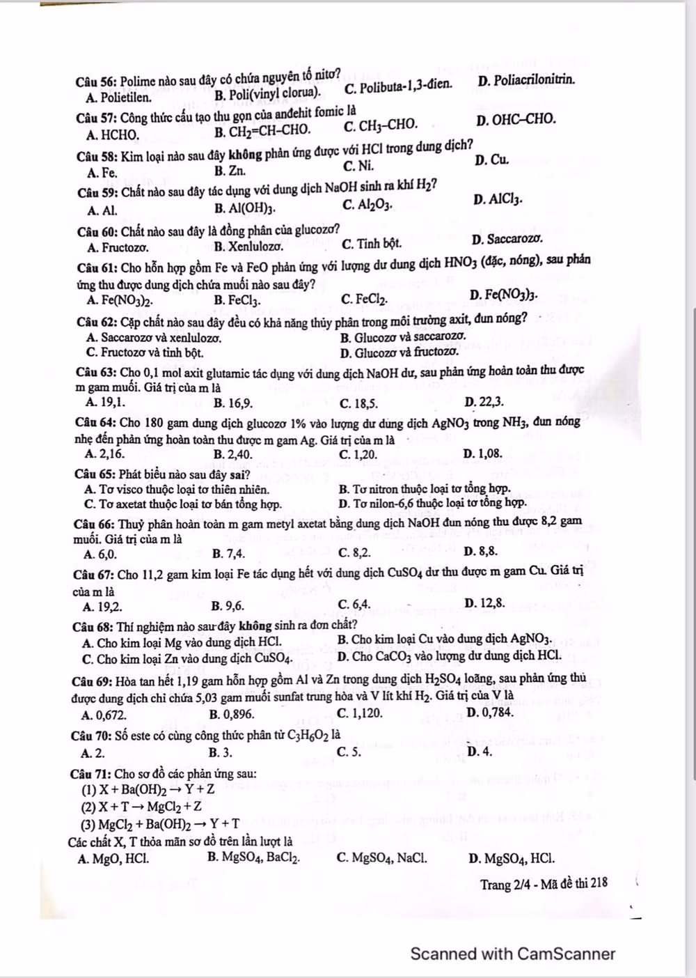 de thi tot nghiep thpt 2022 mon hoa hoc ma de 218 hinh 2