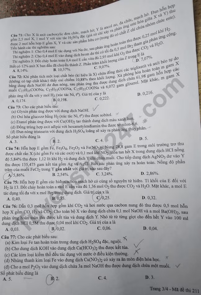 de thi tot nghiep thpt 2022 mon hoa hoc ma de 211 hinh 3