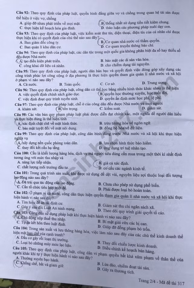 de thi tot nghiep thpt 2022 mon gdcd ma de 317 hinh 2
