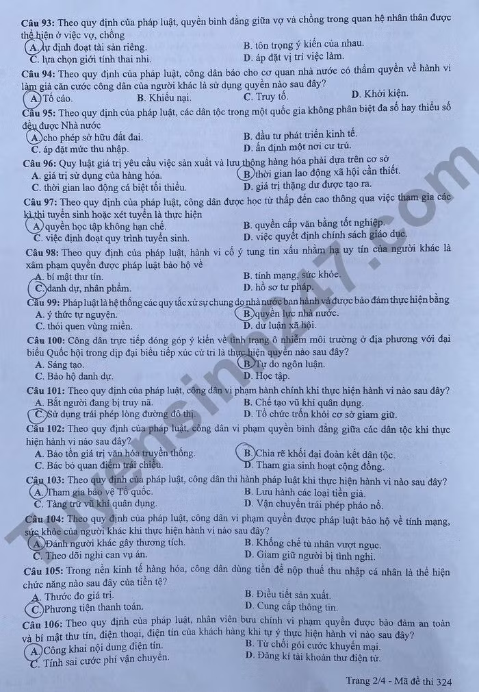 de thi tot nghiep thpt 2022 mon gdcd ma de 324 hinh 2