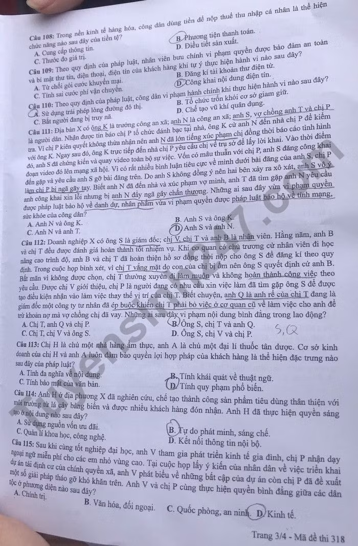 de thi tot nghiep thpt 2022 mon gdcd ma de 318 hinh 3