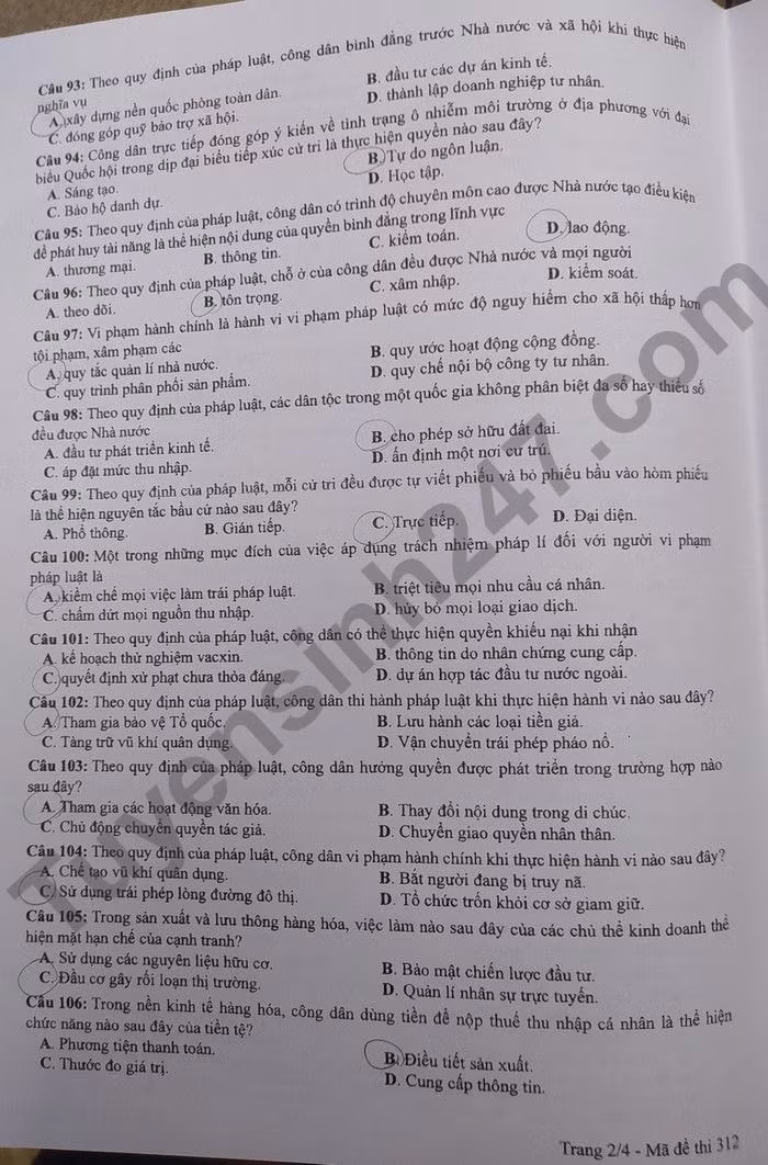 de thi tot nghiep thpt 2022 mon gdcd ma de 312 hinh 2
