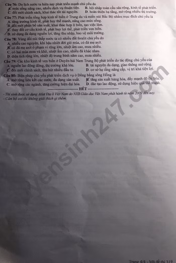 de thi tot nghiep thpt 2022 mon dia ly ma de 319 hinh 4
