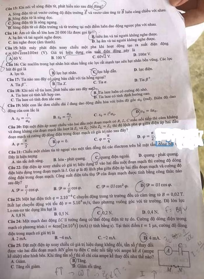 de thi tot nghiep thpt 2022 mon vat ly ma de 209 hinh 2