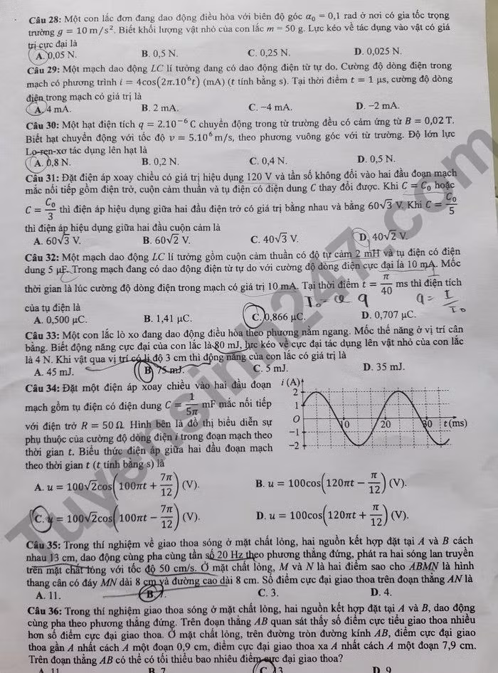 de thi tot nghiep thpt 2022 mon vat ly ma de 219 hinh 2