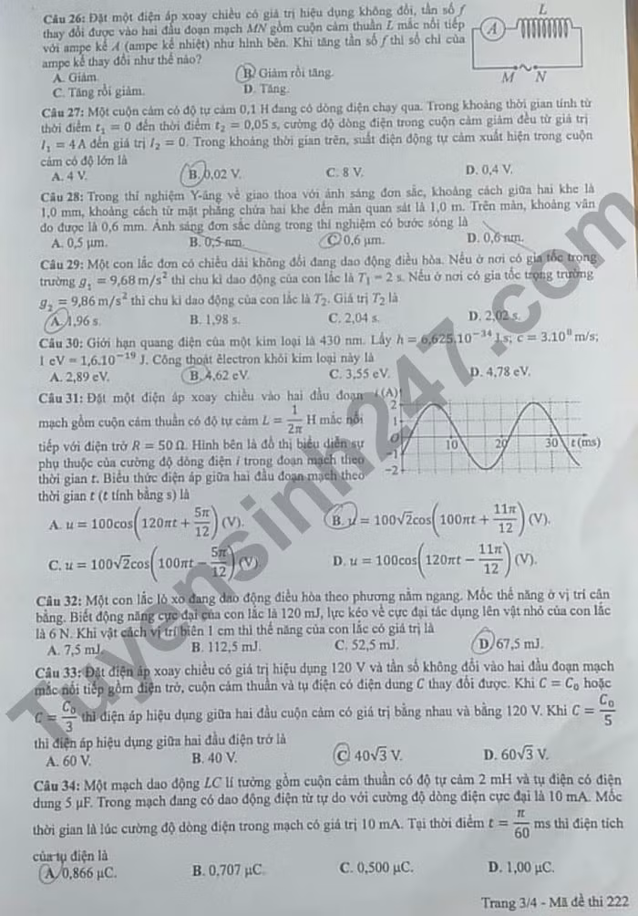 de thi tot nghiep thpt 2022 mon vat ly ma de 222 hinh 3