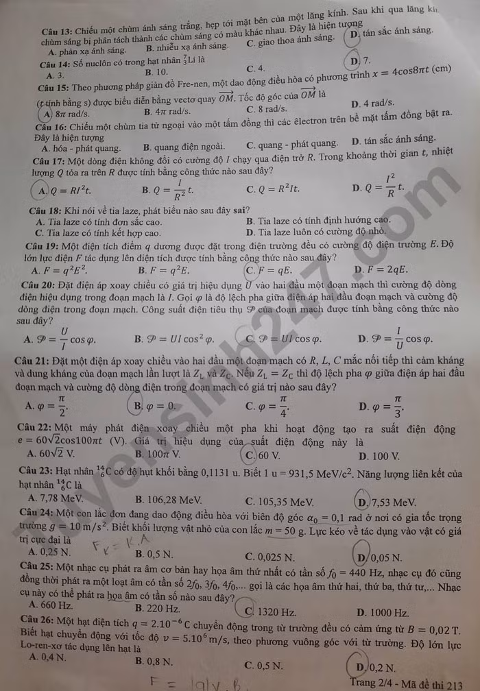 de thi tot nghiep thpt 2022 mon vat ly ma de 213 hinh 2