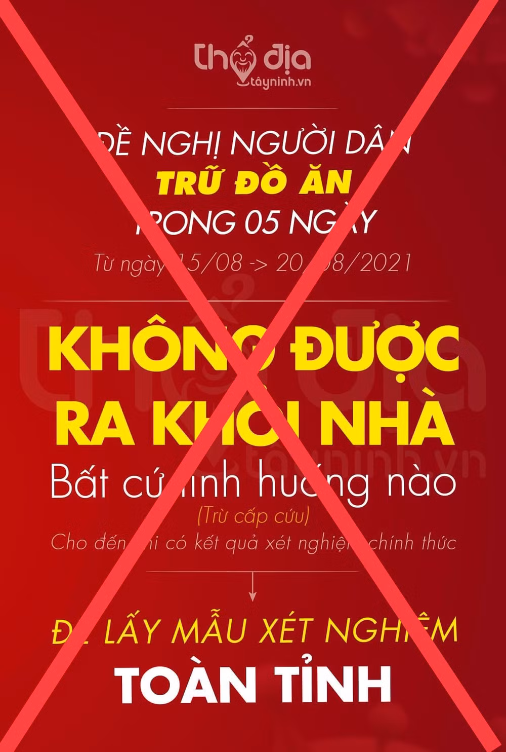 Thông tin sai sự thật được đăng tải trên trang fanpage “Thổ địa Tây Ninh”.